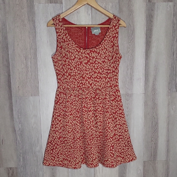 Maeve Anthropologie Womens Medium Petite Caldera Dress Fit & Flare Animal‎ Print - Picture 1 of 9